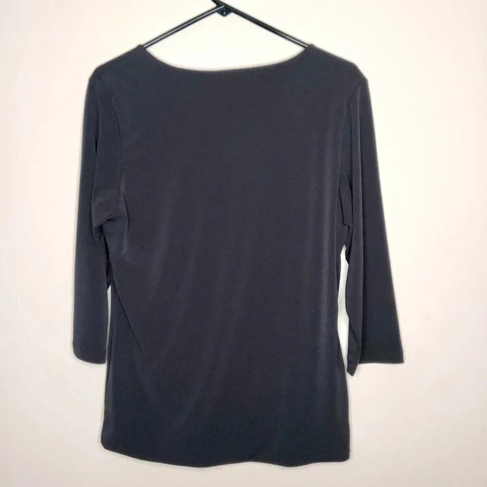 LBISSE V-neck Gray Top Size L - Picture 2 of 9